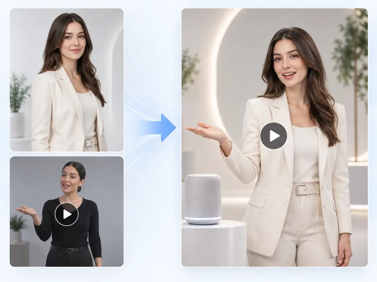 Example of an AI brand presenter following reference motion