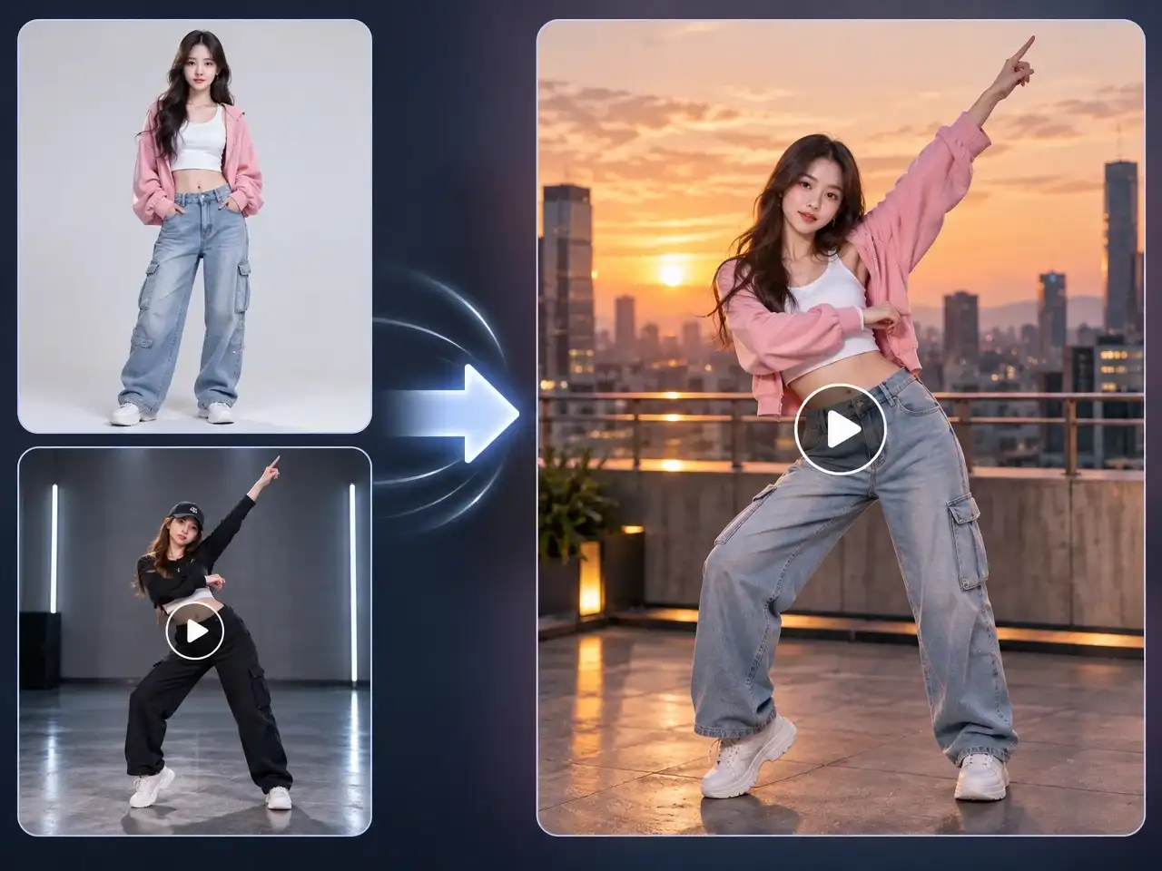 Example of transferring dance motion to a character